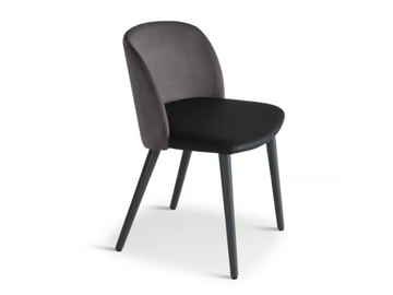 BOLD 553 - Upholstered chair in leather and velvet by Origins 1971 - view 2